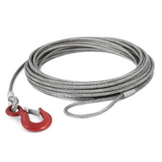 Steel rope with HS hook - 4mm x 9.5m